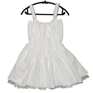 BP White Lace Trim Mini Dress